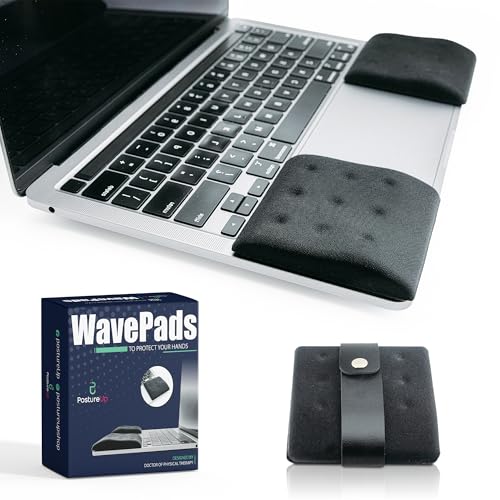 WavePads by PostureUp – Original Two Pack Adjustable Wrist Rests for Laptop and Keyboard Ergonomic Memory Foam Laptop Wrist Pads for Wrist Pain & Carpal Tunnel Relief, Memory Foam Wrist Support Pad - color: Black