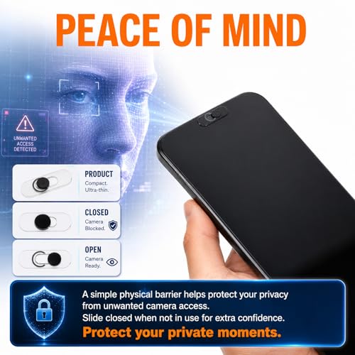 YUXIANLB Single Front Camera Cover, Camera Len Protect Privacy Covers Webcam Blocker Ultra-Thin Transparent Slide Protection Stickers for Laptop Computer Smartphone