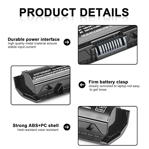 TSKYBEAR K104 Notebook Battery Compatible with HP Pavilion 14-ab 14T-ab 15-ab 15-an 17-g Series TPN-Q158 HSTNN-LB6S Spare 800049-001 800050-001 800010-421 800009-421 KI04 Notebook Laptop Battery - size: KI04
