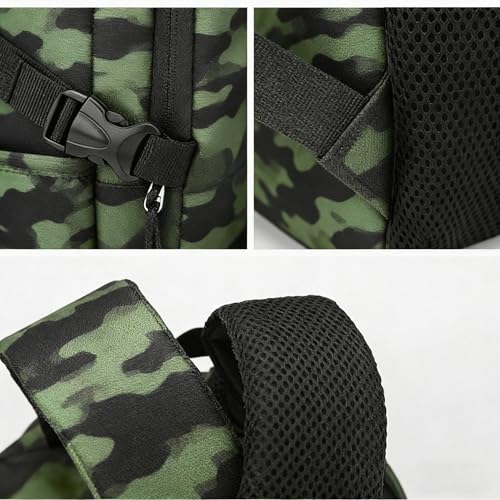 18'' Dark Camo School Backpack for Teens, 35L Water Resistant Bookbag with Luggage Strap, Large Capacity Daypack for School Daily Travel, Dark Camouflage - color: Camo Backpack Single Pack-3