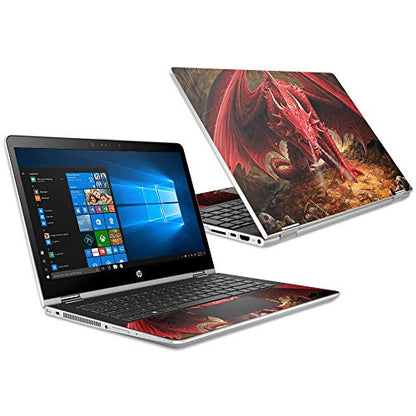 MightySkins Skin Compatible with HP Pavilion x360 15.6" (2018) - Angry Dragon | Protective, Durable, and Unique Vinyl Decal wrap Cover | Easy to Apply, Remove, and Change Styles | Made in The USA - color: Angry Dragon