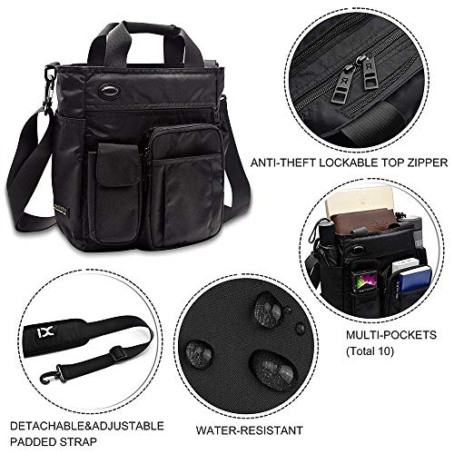 Crossbody Messenger Bag Business Sport Travel Multifunctional Shoulder Bag Laptop Bag Men Women | Business - color: Black