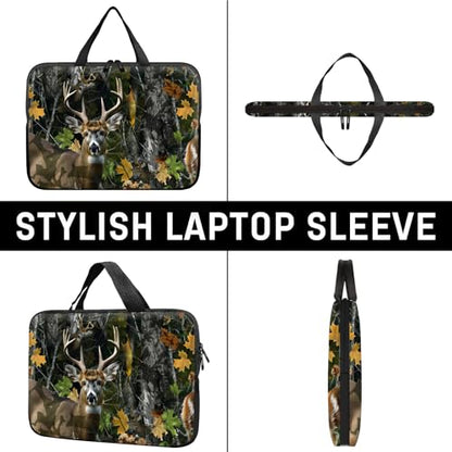 14" 15" Laptop Handle Bag Computer Bag,14.2" 15.4 inch Pouch Holder Notebook Sleeve Cover Compatible for Dell,Lenovo,Toshiba HP, Asus Notebook Messenger Briefcase-Maple Elk - color: Maple Elk