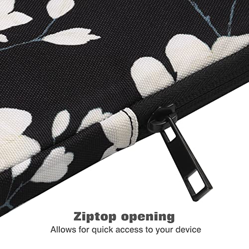 MoKo 9-11 Inch Tablet Sleeve Bag Padded Protetive Carrying Case | Fits New 11inch iPad Air M4, iPad A16 2025, iPad Pro 11 M4, Air 5/4/3, iPad 10/9/8th Gen, Tab S8/S9 11", Magnolia - color: Black & White Magnolia, size: 9-11 inch