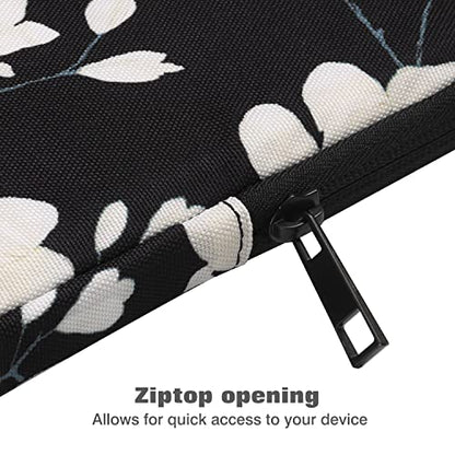 MoKo 9-11 Inch Tablet Sleeve Bag Padded Protetive Carrying Case | Fits New 11inch iPad Air M4, iPad A16 2025, iPad Pro 11 M4, Air 5/4/3, iPad 10/9/8th Gen, Tab S8/S9 11", Magnolia - color: Black & White Magnolia, size: 9-11 inch