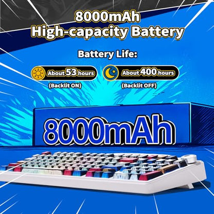 x Aula F99 Pro Mechanical Keyboard, Wireless Gaming Keyboards RGB Backlit Hot Swappable Custom Creamy Bluetooth Computer Keyboard, Tri-Mode BT5.0/2.4GHz/USB-C, Pre-lubed Switches PBT Keycaps - color: Black