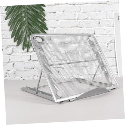 SHINEOFI Adjustable Laptop Stand with 6-Angle Folding Steel Bracket Portable Notebook Support Holder for Travel and Home Use Silver Gray