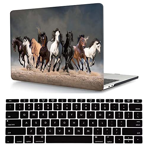 Laptop Case Compatible With Old Version MacBook Pro 13 Inch A1278 (2008-2012) With CD-ROM - Plastic Hard Shell Cover & Keyboard Skin - Eight Horses - color: CH78 Eight horses, size: Pro 13" w/CD-ROM 2008-2012(A1278)
