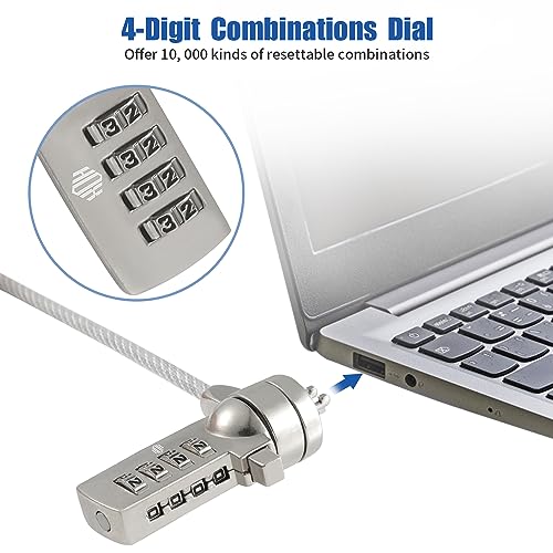 HOX Laptop Cable Lock, Hardware Security Cable Lock Anti Theft Combination Lock for iPad Tablet Laptop MacBook