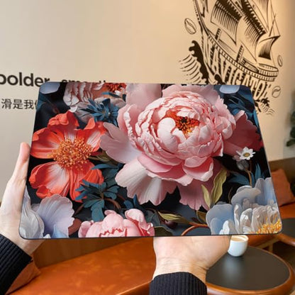 Teryeefi Compatible with M2 M1 MacBook Pro 13 inch Case Touch Bar A2338 A2251 A2289 A2159 A1989 A1706 A1708 (Release 2016-2022),Protective Slim Cover+Keyboard Cover-Colorful Peonies - color: Colorful Peonies-003