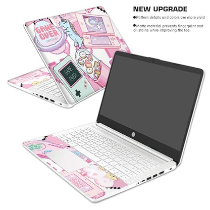 Laptop Skin Decal HP 14" - Kawaii Pixel Laptop Cover Sticker No Cutting Required, No Bubble, Waterproof, Scratch Resistant - Including Wide Screen and Wrist Pad - size: 14 inch