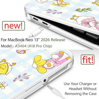 Compatible with MacBook Neo 13 inch (2026 Release A3404) (A18 Pro) with Liquid Retina Display, Printed Slim Protective Case with Screen Protector & Keybaord Cover, Cartoon Duck - color: Cartoon Duck