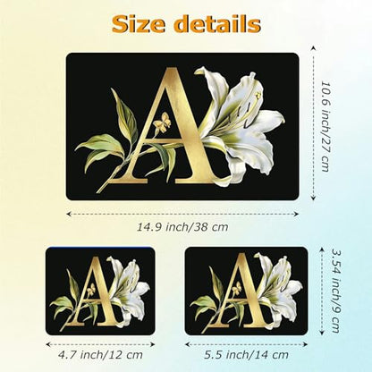 Universal Laptop Skin Sticker with 2 Wrist Pad Decals, 3-Piece Removable Vinyl Laptop Cover, Letter A Waterproof Anti-Scratch, Easy-Trim Fit for 13.3" 14" 15.6" Laptops - color: Letter A