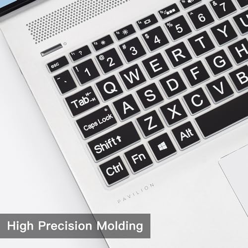 Keyboard Cover for HP 15.6" Laptop15-dw 15-dy 15-ef 15-cc/cs 15t-dw400 15-dy5033dx 15-dy5131wm 15-dy5073dx 15-dy5399nr dy5599nr 15-dy2703dx dy2702dx 15-ef2099nr 15-ef2130wm 15-dw1083wm Skin,Black - color: Black(Large Letters)