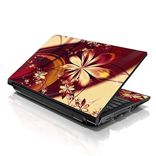 LSS Laptop 15 15.6 Skin Cover with Colorful Flower Floral Pattern for HP Dell Lenovo Apple Asus Acer Compaq - Fits 13.3" 14" 15.6" 16" (2 Wrist Pads Free) - color: Beautiful Flowers Pattern, size: 13" - 16"
