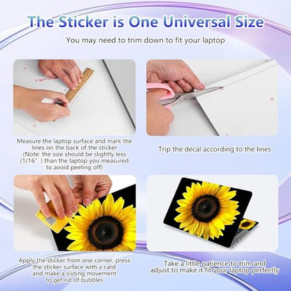 Laptop Skin Sticker Decal Cover,Yellow Sunflower | DIGTIALL Universal Laptop Skin Sticker, Waterproof Removable Notebook Decal Protector Cover for 12 13 14 15 Inch Laptops - color: Yellow Sunflower