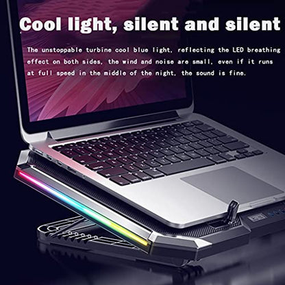 Gaming Laptop Cooler Six Fan Led Screen Two Port RGB Lighting Cooling Pad Notebook Stand for Laptop 12-17 Inch