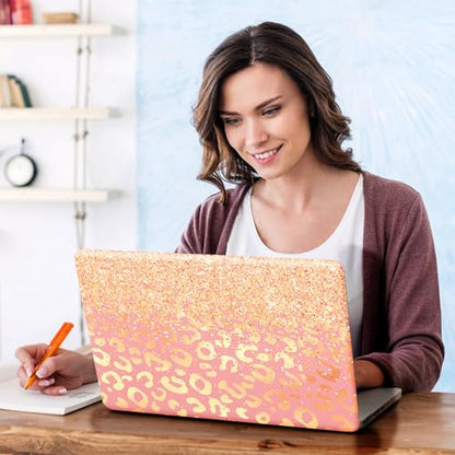 DINKY Laptop Skin Sticker Decal, 16" 16.5” 17” 17.3 inch Laptop Universal Reusable Vinyl Skin Stickers Art Cover Decal Notebook PC Personalized Protector (Light Orange) - color: Leopard Print 02