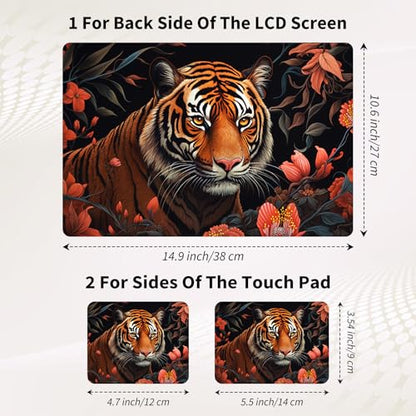 15.6 Inch Laptop Skin Sticker, Reusable Vinyl Cover Protector with 2 Wrist Pad Skins, Removable Waterproof Scratch-Resistant for 12-15.6 Inch Laptop Notebook,Flowers and Butterflys - color: Flowers and Butterflys