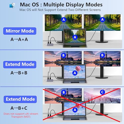 Docking Station Dual Monitor for Dell/HP/Lenovo Laptop, Dual HDMI Adapter for 2 Monitors, 8 in 1 USB C Docking Station with HD/USB/PD/SD/TF, HDMI Splitter for Dual Monitors Extended Display - style: 8 IN 1
