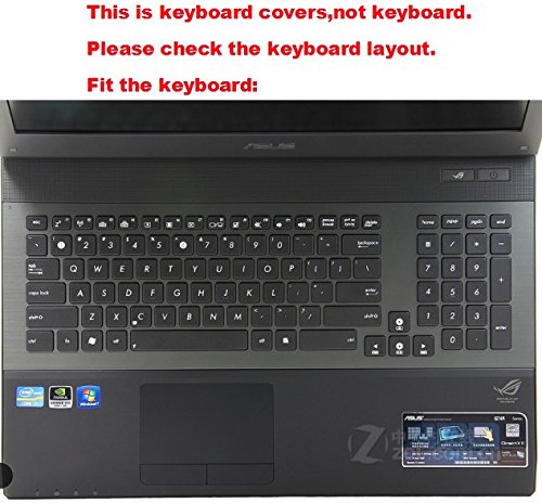Laptop Ultra Thin Clear Transparent Tpu Keyboard Protector Cover for ASUS G74 G74SX G74SW G74S G75 G75VW G75VX 17.3-inch