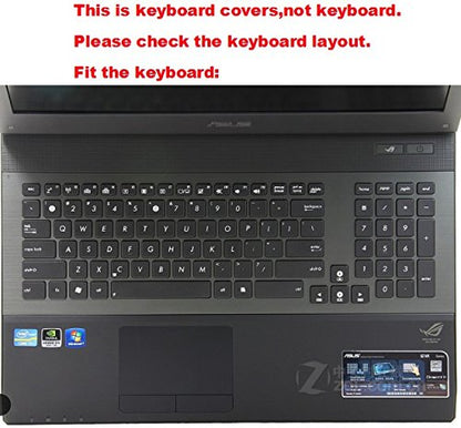 Laptop Ultra Thin Clear Transparent Tpu Keyboard Protector Cover for ASUS G74 G74SX G74SW G74S G75 G75VW G75VX 17.3-inch