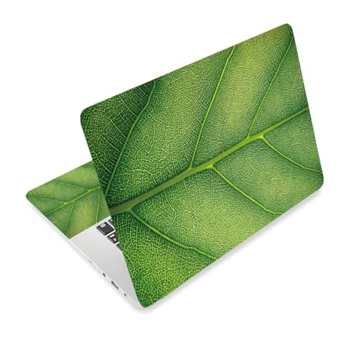 3Pcs Plants Laptop Skin Sticker Leaf Veins Universal Removable Vinyl Stickers Fits for 12.1 13 14 15.6 16 Inch Waterproof Notebook Decal Cover Gift - color: Light Green