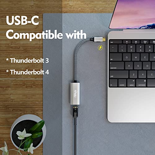 USB C to 2.5G Ethernet Adapter, USB Type C to Gigabit LAN Network Adapter | Compatible with Thunderbolt 3 4, for Mac, MacBook Air, MacBook Pro, Laptop, Computer
