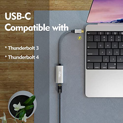 USB C to 2.5G Ethernet Adapter, USB Type C to Gigabit LAN Network Adapter | Compatible with Thunderbolt 3 4, for Mac, MacBook Air, MacBook Pro, Laptop, Computer