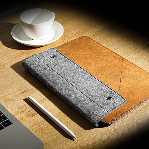 MoKo 9-11 Inch Tablet Sleeve Bag with Slim Design | Fits iPad Air 11-inch M2, iPad Pro 11-inch M4, iPad Air 5/4 10.9, iPad 9/8th 10.2 and iPad 10th 10.9, Gray & Brown - size: 9-11 Inch