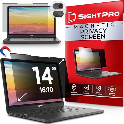 Magnetic Laptop Privacy Screen 14 Inch 16:10 - Patented Removable Laptop Privacy Filter Shield and Protector - size: Laptop 14 Inch 16:10