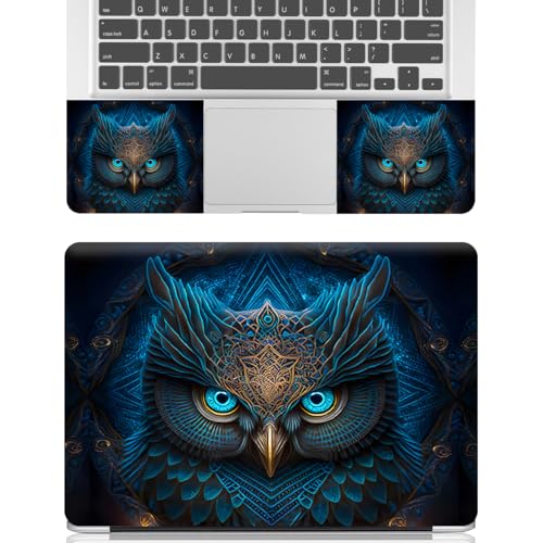12.1-15.6 Inch Laptop Skin Decal, Universal Reusable Vinyl Laptop Cover Sticker, Waterproof Art Decal Protector - Blue Owl - color: Blue Owl