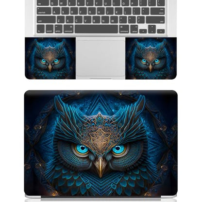 12.1-15.6 Inch Laptop Skin Decal, Universal Reusable Vinyl Laptop Cover Sticker, Waterproof Art Decal Protector - Blue Owl - color: Blue Owl
