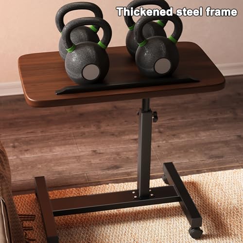 Hospital Bed Table On Wheels Adjustable Movable and Adjustable Bedside Table with Stopper Reversible C-Shaped Sofa Office Side Table for Living Room, Hospital(Black,50 * 30cm) - color: Black, size: 50*30cm