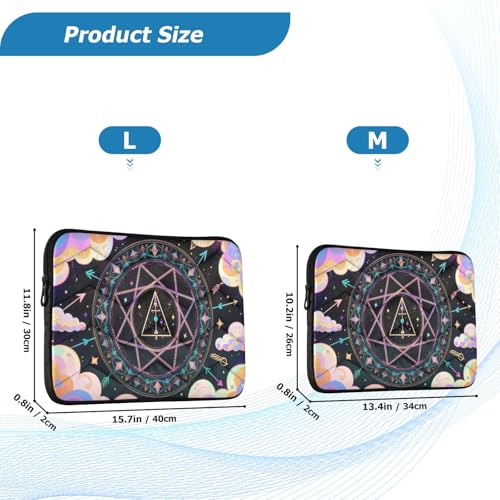 Fantasy Magic Array 15-16 Inch Quilted Laptop Sleeve Case Soft Notebook Protector Bag Computer Carrying Case - color: Fantasy Magic Array-1, size: Large