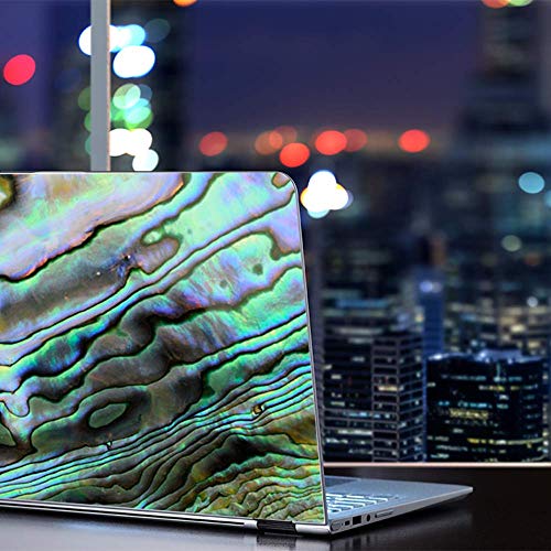 Custom Fit Made to Order Laptop Notebook Skin Vinyl Sticker Cover Decal Fits 13.3" 14" 15.6" 16" HP Lenovo Apple Mac Dell Compaq Acer|Abalone Sea Shell Teal Green - color: Style 1