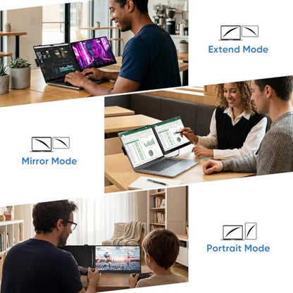 Laptop Screen Extender, 14” FHD 1080P Portable Monitor for Laptop, 0.27" Ultra-Thin Display with 100% sRGB, Dual Screen Extender for 13–17” Laptops, Plug & Play for Windows/Mac/Chrome/Android - size: 14“ Double Screen Extender