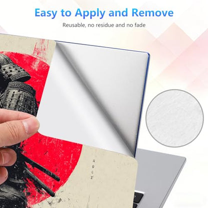 Laptop Skin Sticker Decal 15-15.6 Inch with Cute Mouse Pad, Universal Reusable Vinyl Sticker for 12.1 13 13.3 14 15.4 Inch Netbook and Notebook PC, Japanese Samurai - color: Japanese Samurai