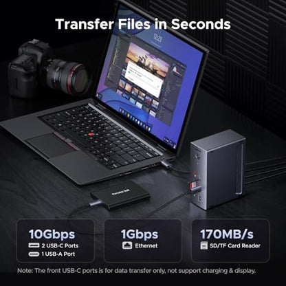 UGREEN USB C Docking Station Triple Monitor, 2xDP+HDMI, Only for Win Host | 14-in-1, Single 8K DP/ 4K HDMI, 100W PD, Gigabit Ethernet, SD/TF 3.0, 3.5mm Audio, 140W Power Adapter, Revodok Pro 314 - style: 2DP+HDMI