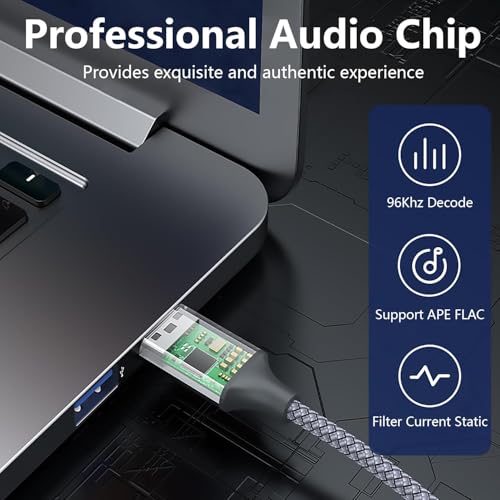 Vcddom USB to 3.5mm TRS Audio Jack Adapter, Aux Cord Compatible with Laptop PC PS5/4 USB Male to AUX Male Jack Audio Cable for Speaker. NOT Work for Charging and MP3 TV Car PS3 Truck