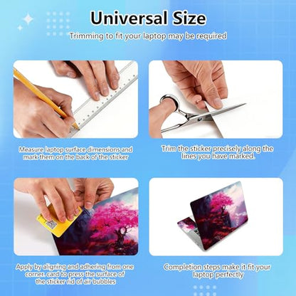 Universal Laptop Skin Sticker Decal for 11.6”12" 13" 13.3" 14" 15" 15.4" 15.6" Reusable Waterproof Scratch-Scratch Resistant Protective Vinyl Laptop Notebook Skin Stickers,Cherry Blossoms in Mountain - color: Cherry blossoms in mountain
