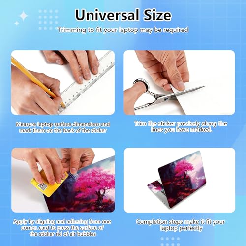 Universal Laptop Skin Sticker Decal for 11.6”12" 13" 13.3" 14" 15" 15.4" 15.6" Reusable Waterproof Scratch-Scratch Resistant Protective Vinyl Laptop Notebook Skin Stickers,Cherry Blossoms in Mountain - color: Cherry blossoms in mountain
