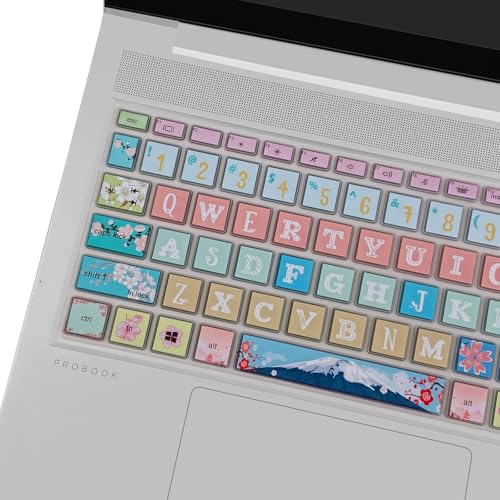 Keyboard Cover for 15.6" HP ProBook 450 G8 G9 G10 / ProBook 455 G8 G9 G10 /ProBook 650 G8/HP Zbook Power G8 G9, Cute Keyboard Skin, Sakura - color: Sakura