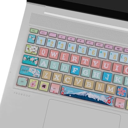 Keyboard Cover for 15.6" HP ProBook 450 G8 G9 G10 / ProBook 455 G8 G9 G10 /ProBook 650 G8/HP Zbook Power G8 G9, Cute Keyboard Skin, Sakura - color: Sakura