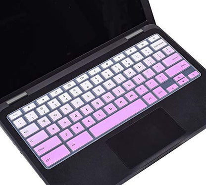 Dell Keyboard Cover for Chromebook 11.6" 3100 3110 3120 3180 3181 3189 5190 & Chromebook 13.3 3380 - Ombre Purple - color: Gradual Pink