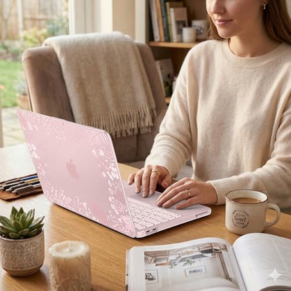 for MacBook Neo 13 inch Case 2026 (Model A3404), Artistic Flower Pattern Ultra Slim Frosted Matte Hard Shell, Anti-Scratch & Fingerprint Resistant Cover - Blush Wild Flowers - color: Blush Wild Flowers