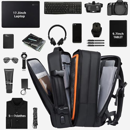 BANGE 45L Carry On Backpack, Weekender Travel Backpacks, 17.3 inch Laptop Back Pack Business Expandable Bag for Men and Women - size: 45l