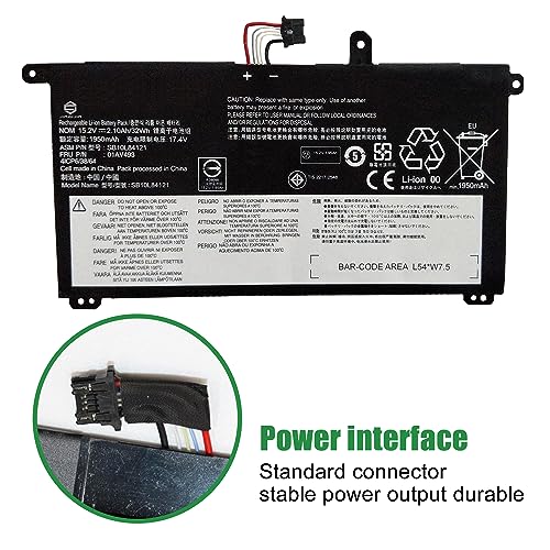 01AV493 SB10L84121 Laptop Battery Replacement for Lenovo ThinkPad T570 T580 P51s P52s Series Notebook 00UR891 SB10L84122 00UR892 SB10L84123 00UR890 15.2V 32Wh 2100mAh - size: 10.2*5.9*1.2inch 01AV493