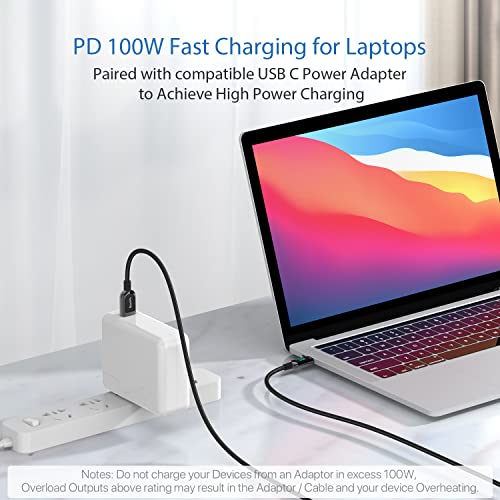 SOOPII 100W USB C to USB C Cable,[4ft,2-Pack],Nylon Braided Fast Charging Cable with LED Display for lPhone 16/15 Pro/15 Plus,lPad Air,MacBook Pro, Galaxy S24/S23(Black) - color: Black, size: 1.2M 2Pack - 100W