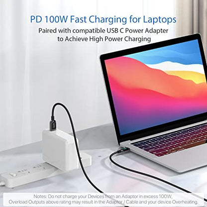 SOOPII 100W USB C to USB C Cable,[4ft,2-Pack],Nylon Braided Fast Charging Cable with LED Display for lPhone 16/15 Pro/15 Plus,lPad Air,MacBook Pro, Galaxy S24/S23(Black) - color: Black, size: 1.2M 2Pack - 100W